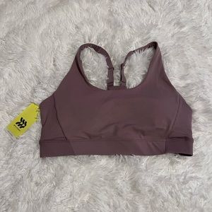 All in Motion Light Support Sports Bra Large Mauve Purple